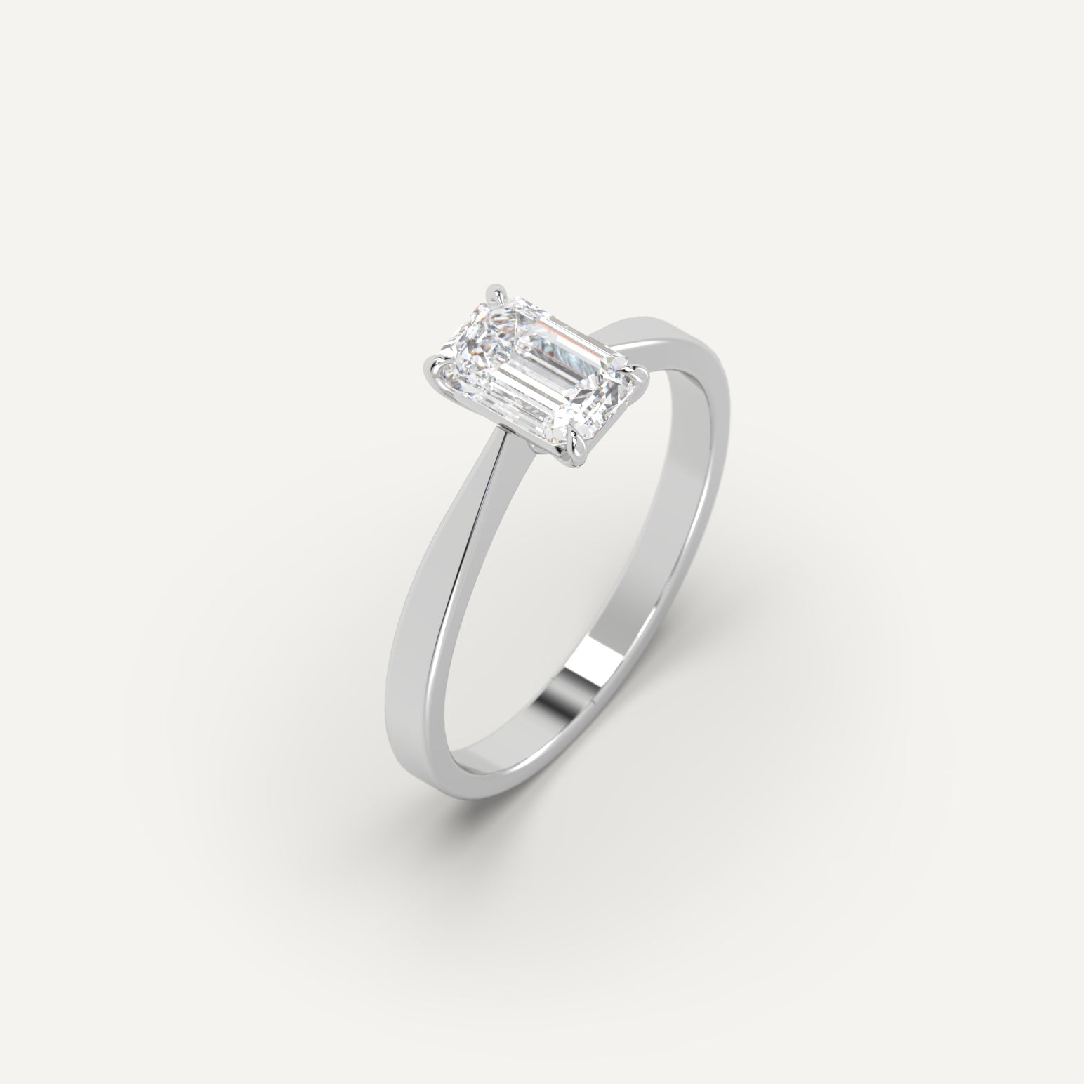 1 Carat Emerald Cut Diamond Ring – Elegant Solitaire Engagement Ring for Women, Perfect for Proposals, Weddings & Anniversaries