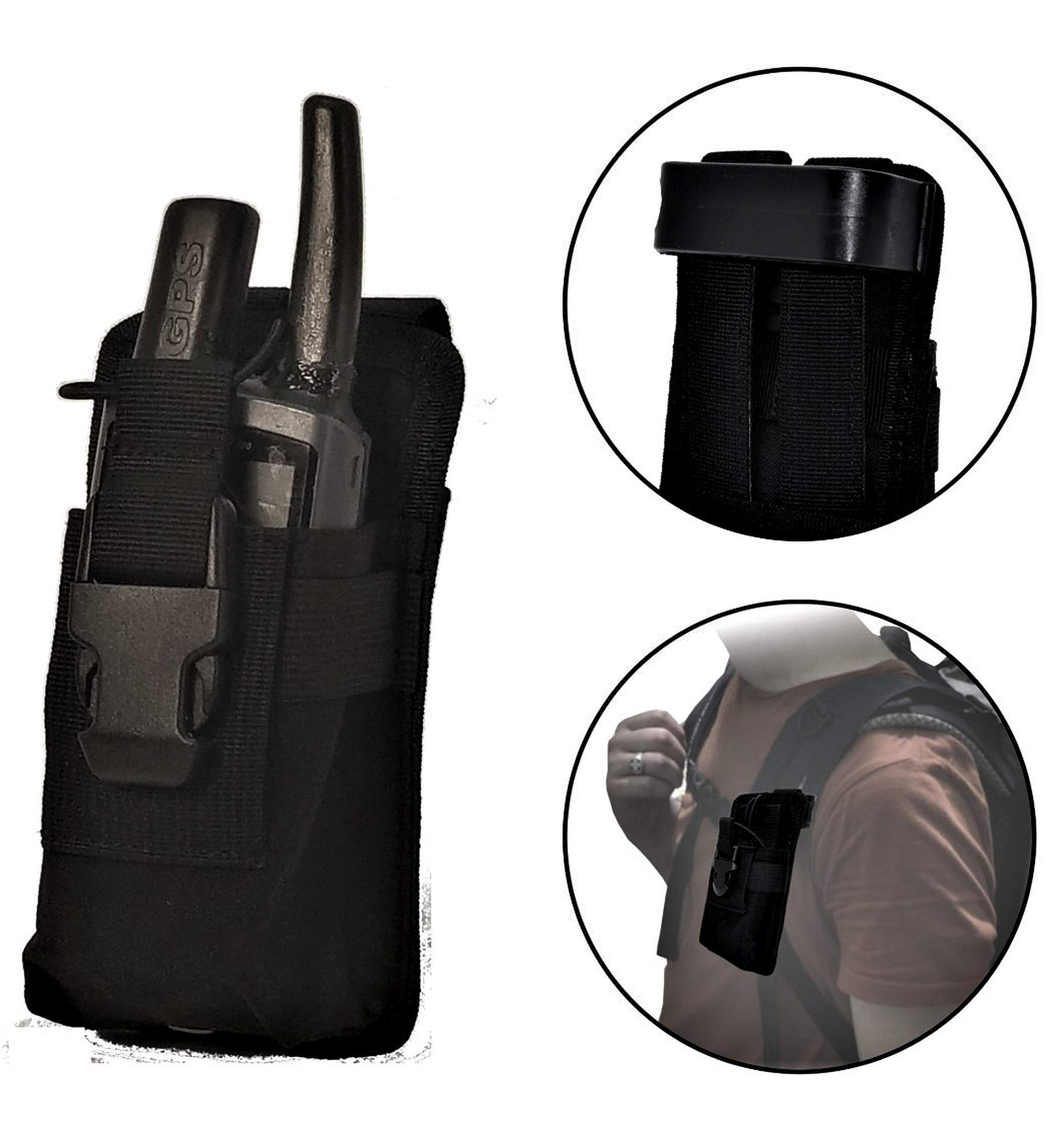 StrapPack Clip-On Pouch for Radio & GPS - Durable Backpack Attachment for Hunting, Hiking, Travel & Emergency Responders | Perfect for Outdoor Adventures, Tactical Gear & Public Safety Equipment