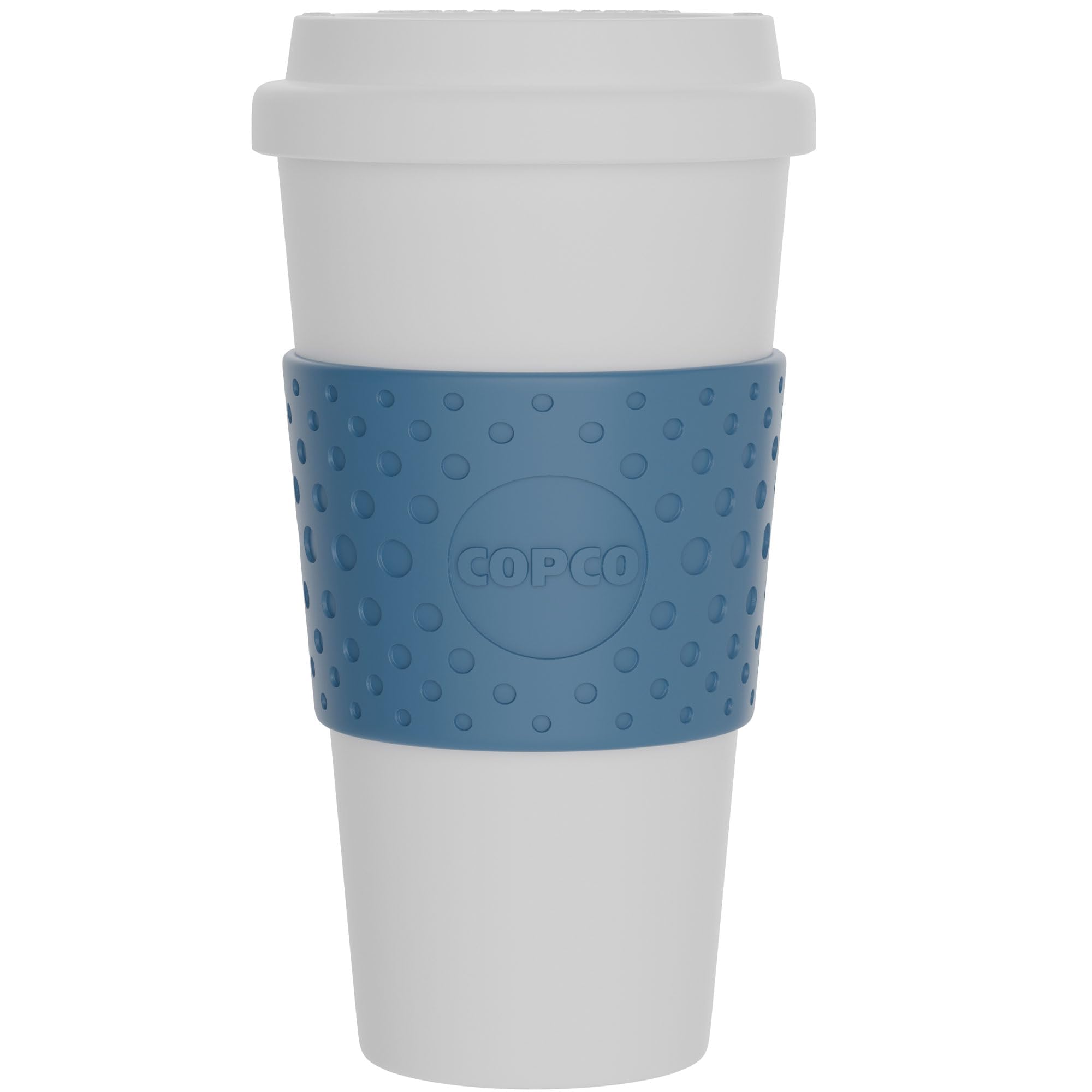 Copco Acadia 16 oz Insulated Travel Mug - BPA-Free Double-Walled Plastic Coffee Tumbler with Leak-Proof Lid - Keeps Hot & Cold Drinks Temperature - Perfect for Commuting, Office, Hiking & Outdoor Activities (Blue)