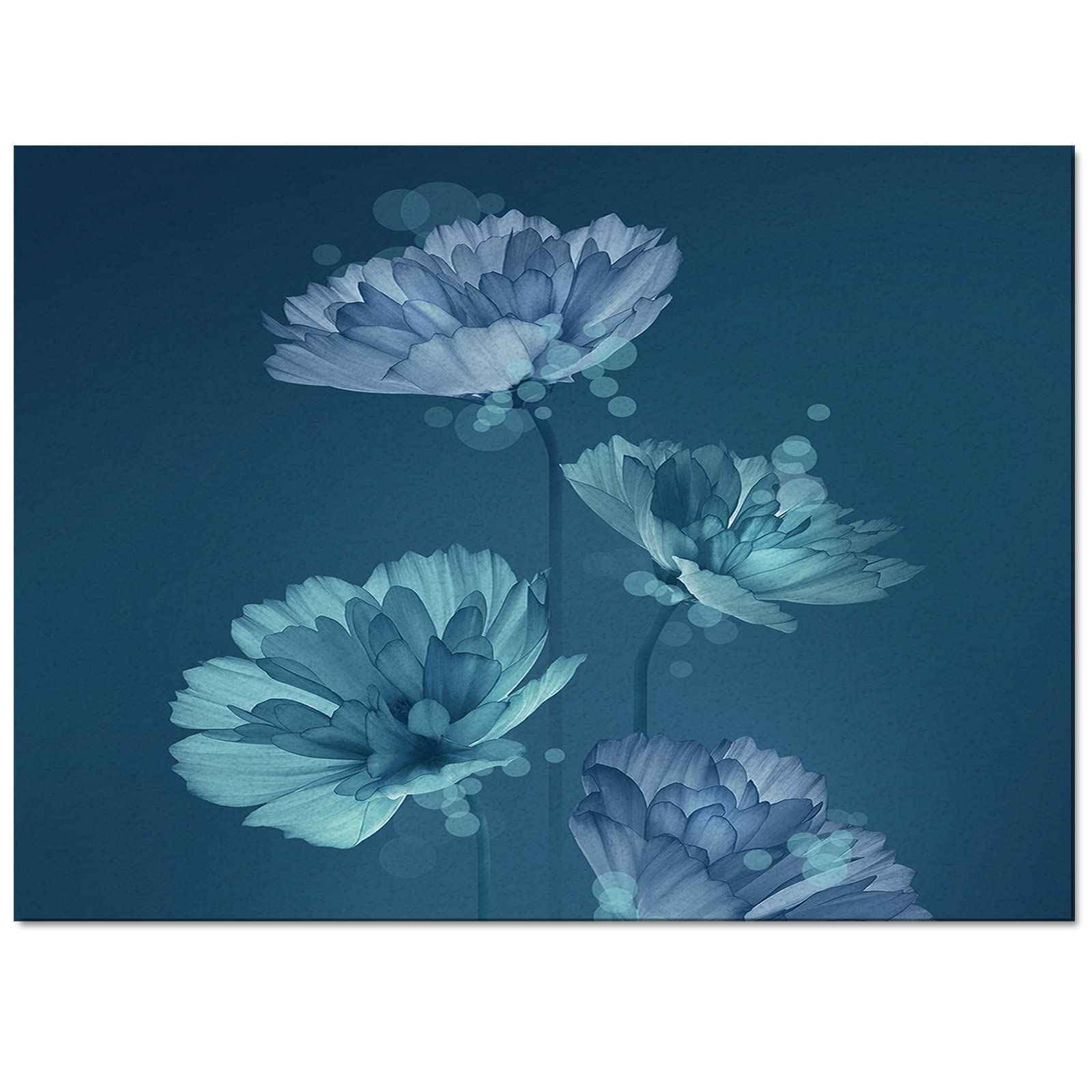 Blue Fantasy Lotus Area Rug - Non-Slip Easy Clean 5x7ft Floral Carpet for Living Room, Bedroom, Dining Room & Office | Soft Fog Blue Flower Design Home Decor with Durable Backing | Perfect for Boho, Modern & Farmhouse Style Interiors