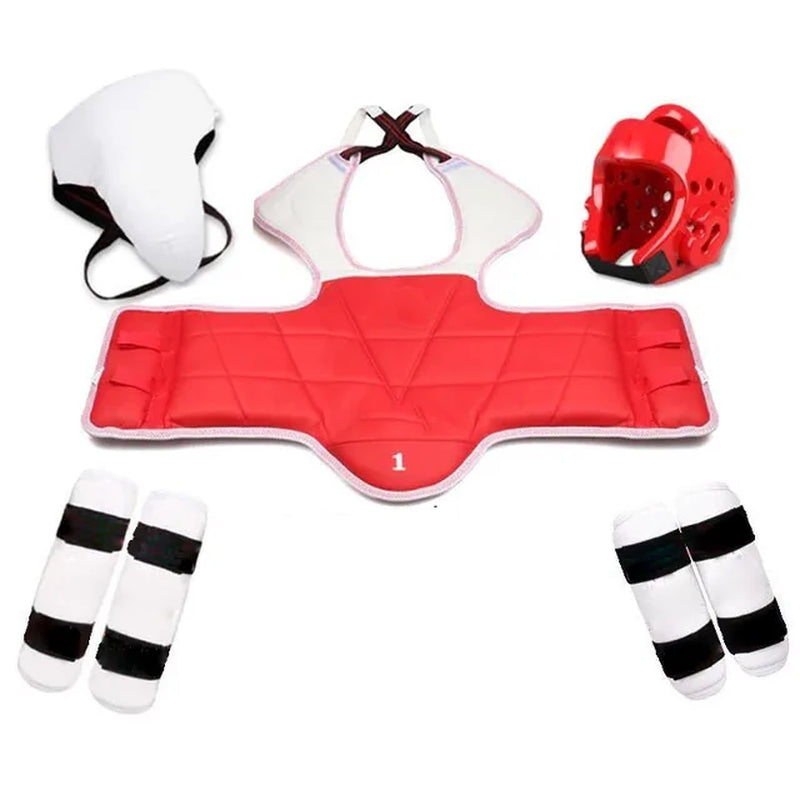 Taekwondo Protective Gear Set - 5 Piece Full Body Armor with Helmet, Chest Protector & Kickboxing Gloves for Martial Arts Training | Perfect for Sparring, Competition & Self-Defense Practice