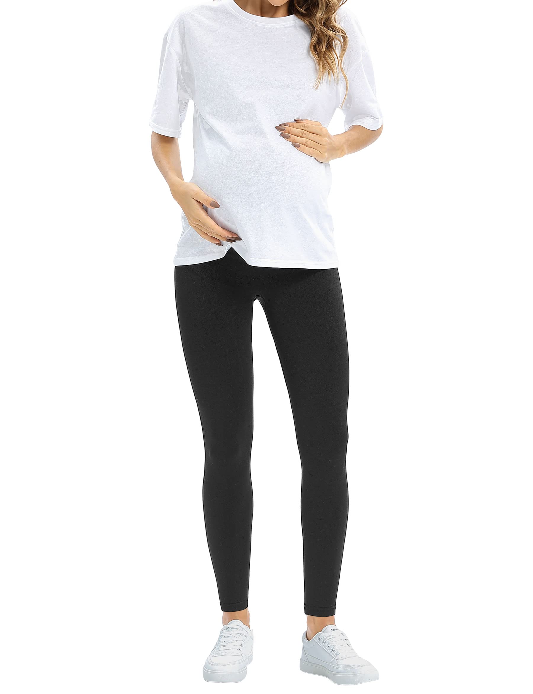 Buttery Soft Maternity Leggings - Seamless Over The Belly Pregnancy Pants for Women | Comfortable Lounge Wear for Yoga, Work & Everyday Use