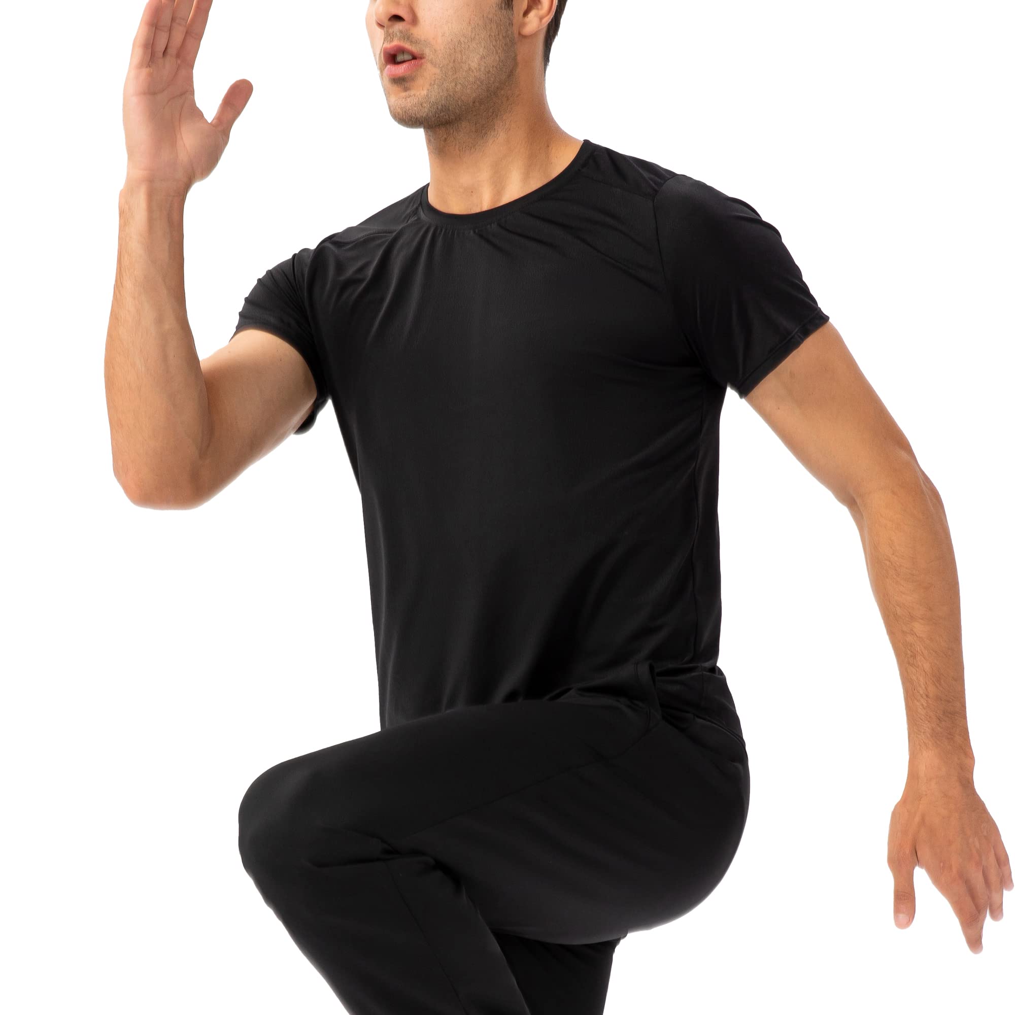 Cloudmall Men's Workout Shirts - Moisture Wicking Quick Dry Athletic T-Shirts for Gym, Running & Outdoor Activities
