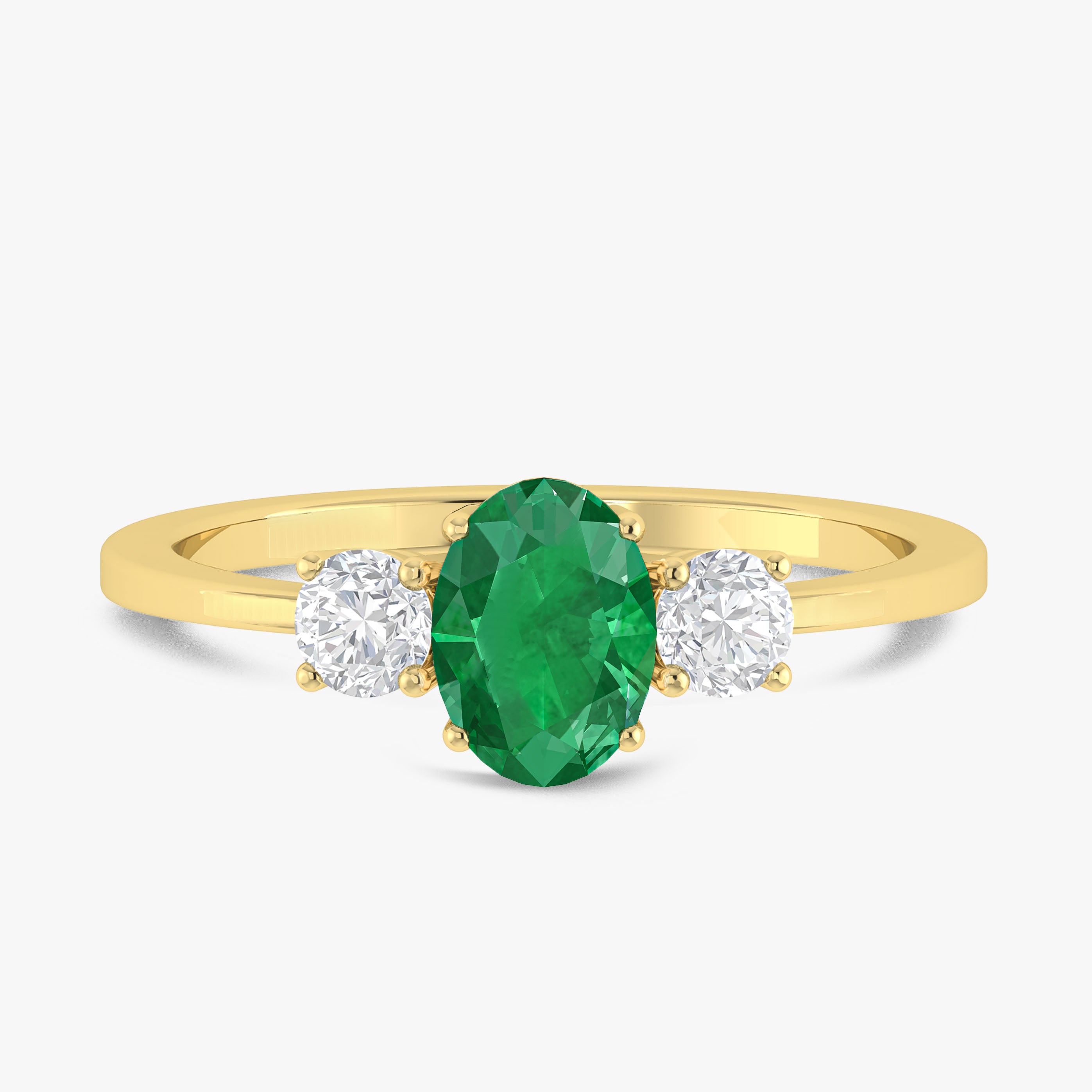 Green Emerald Gemstone Ring for Women - 14K Gold Plated Vintage Style Jewelry - Perfect for Weddings, Anniversaries & Special Occasions