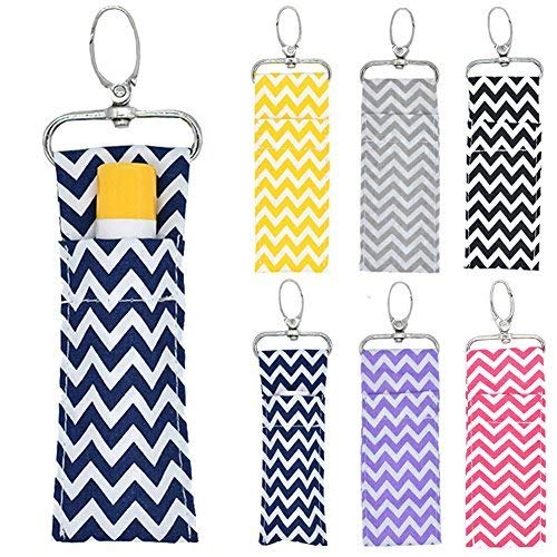 2-Pack Purple Lipstick Holder Keychain - Lip Balm Chapstick Pouch Strap with Key Ring for Women, Girls & Mothers - Perfect Gift for Makeup Lovers (Great for Purses, Travel & Everyday Use)