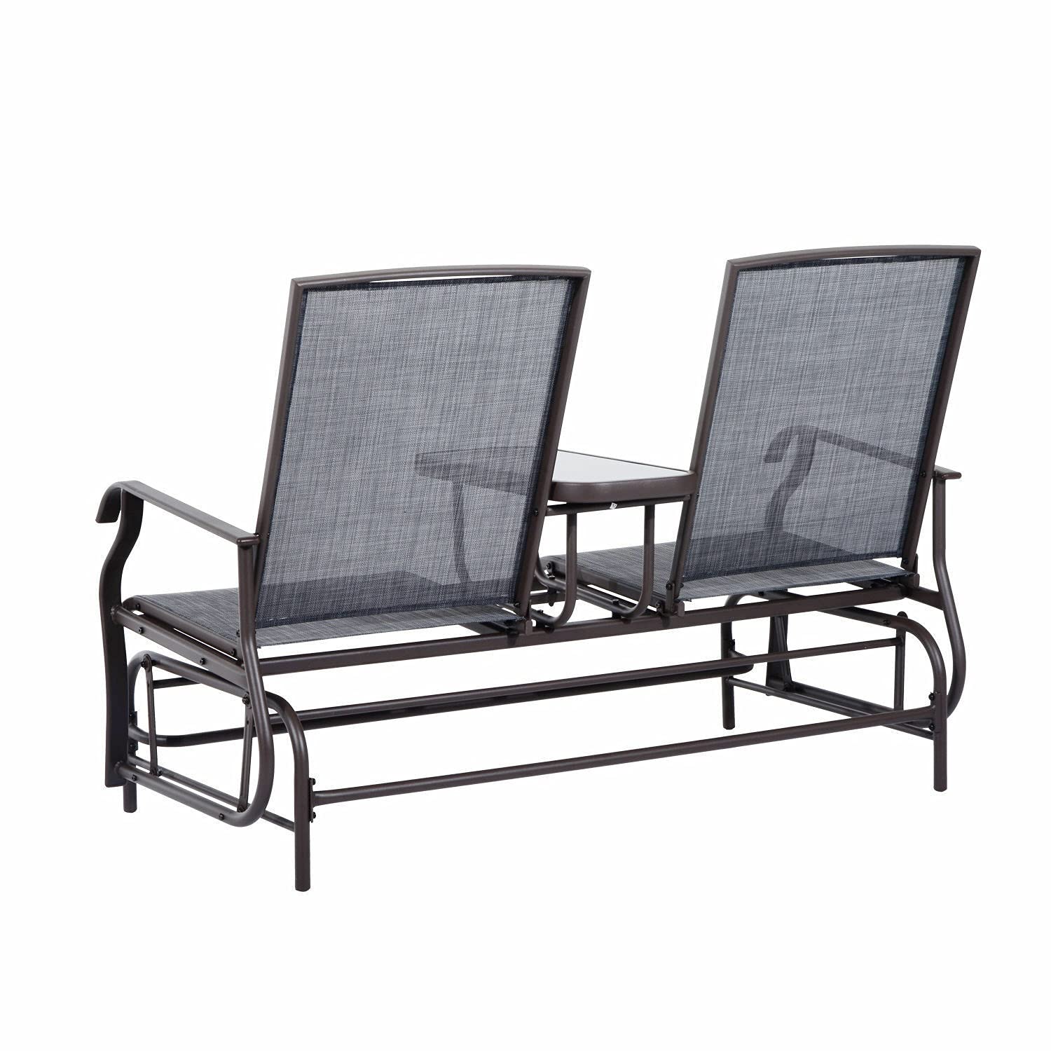 Outdoor Patio Glider Rocking Chair Bench for 2 Person - Weather-Resistant Loveseat Rocker Deck Furniture for Garden, Porch & Backyard Relaxation