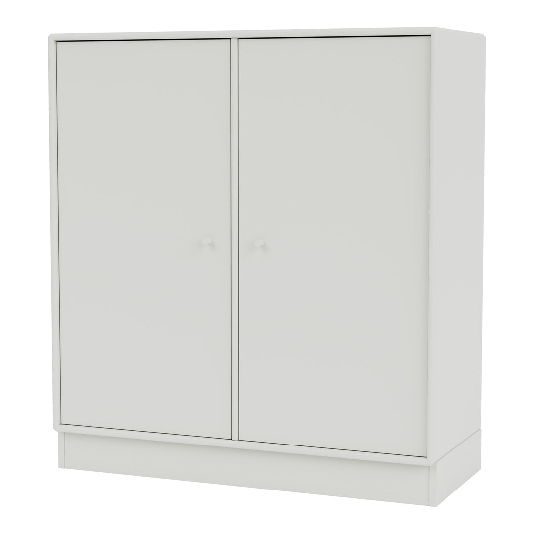 Modern 2-Door Lacquered Cabinet with Plinth Base - Stylish Storage Solution for Living Room, Bedroom or Office Organization