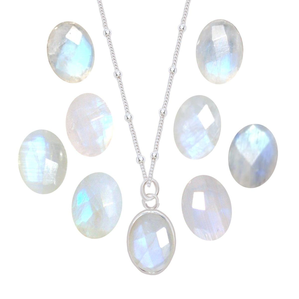 Iridescent Moonstone Necklace for Women - Elegant Healing Crystal Jewelry Gift for Birthday, Anniversary & Spiritual Healing | Perfect for Meditation, Yoga & Energy Balancing