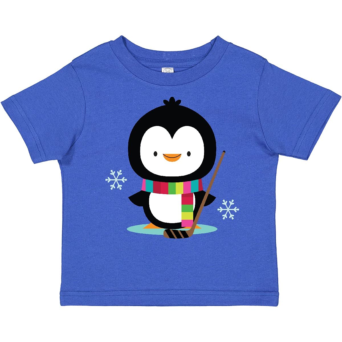 Inktastic Hockey Christmas Penguin Toddler T-Shirt - Cute Holiday Graphic Tee for Boys & Girls - Perfect for Christmas Parties & Family Photos