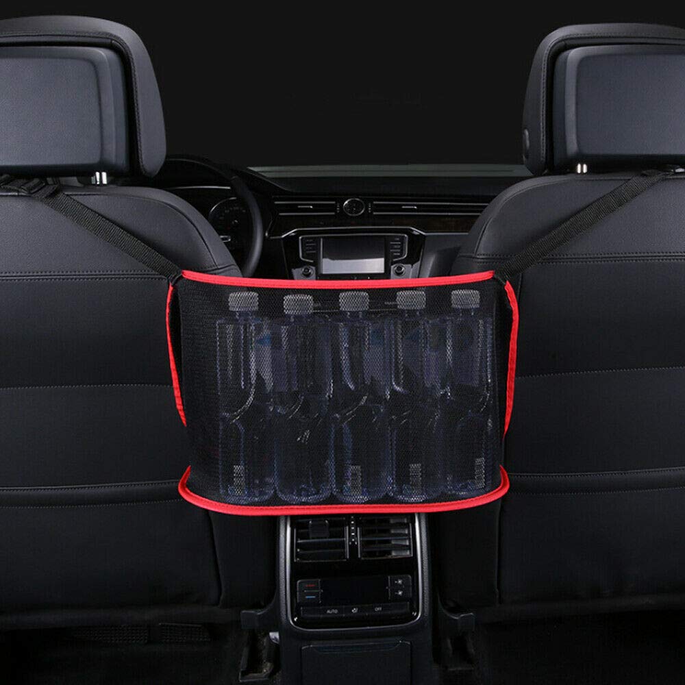 Car Seat Back Organizer Mesh Net Pocket - Universal Purse Holder Between Seats for Women, Storage Pouch for Phone, Documents & Small Items | Perfect for Sedans, SUVs & Trucks | Keeps Car Organized While Driving