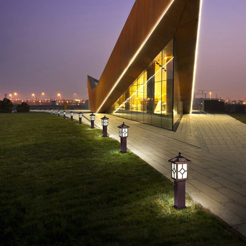 Solar Powered LED Garden Lights - Waterproof IP55 Outdoor Landscape Lighting with Auto Sensor for Lawn, Park, Villa Pathway & Street Decor | Weatherproof Exterior Post Lantern for Nighttime Illumination