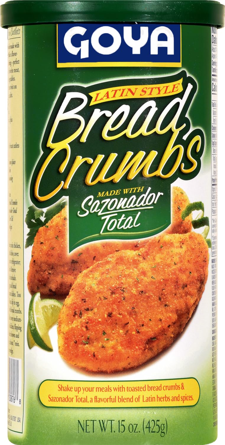 Goya Foods Bread Crumbs with Sazonador Total Seasoning - 15oz (Pack of 12) | Perfect for Breading Chicken, Fish & Meat | Authentic Latin Flavor for Home Cooking