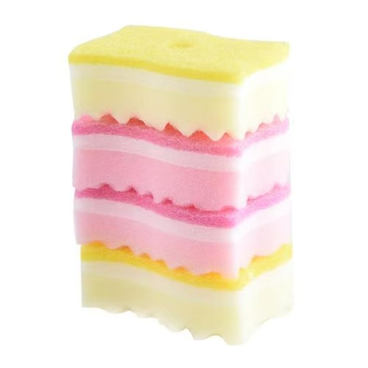 Non-Scratch Multi-Purpose Kitchen Sponges - Yellow & Pink Scrub Sponges for Dishes, Countertops & Cookware - Durable Cleaning Sponges with Gentle Abrasive (4-Pack) - Perfect for Daily Kitchen Cleaning & Stain Removal