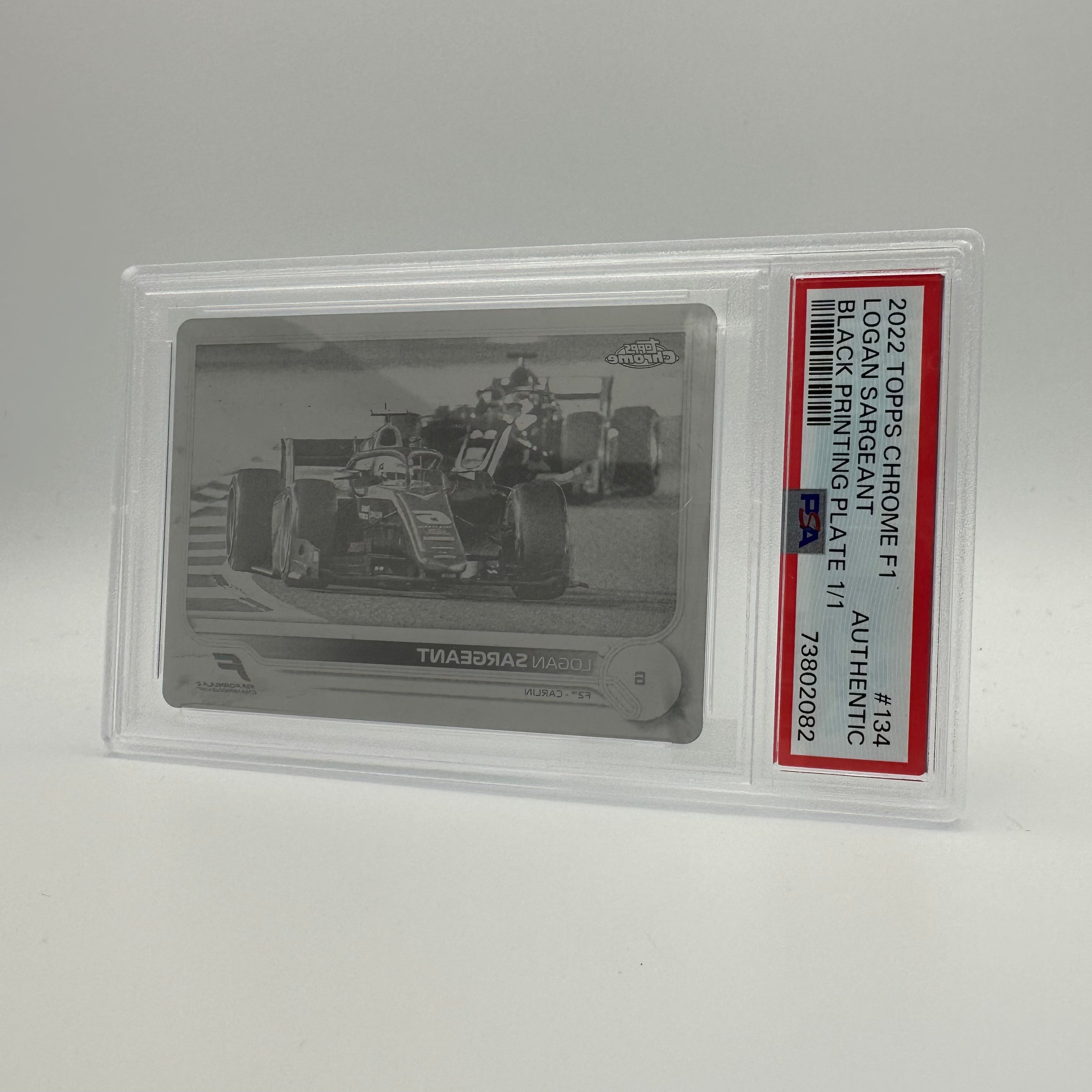 PSA Authentic Logan Sargeant #134 Black Printing Plate - Perfect for F1 Racing Fans, Collectors & Memorabilia Displays