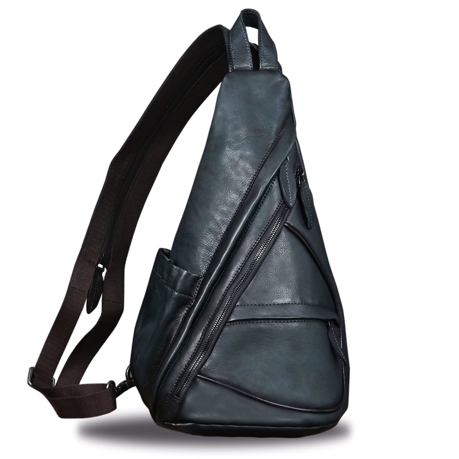 Genuine Leather Sling Bag for Men & Women - Vintage Crossbody Shoulder Backpack for iPad, Laptop & Essentials | Perfect for Travel, Work & Daily Commute