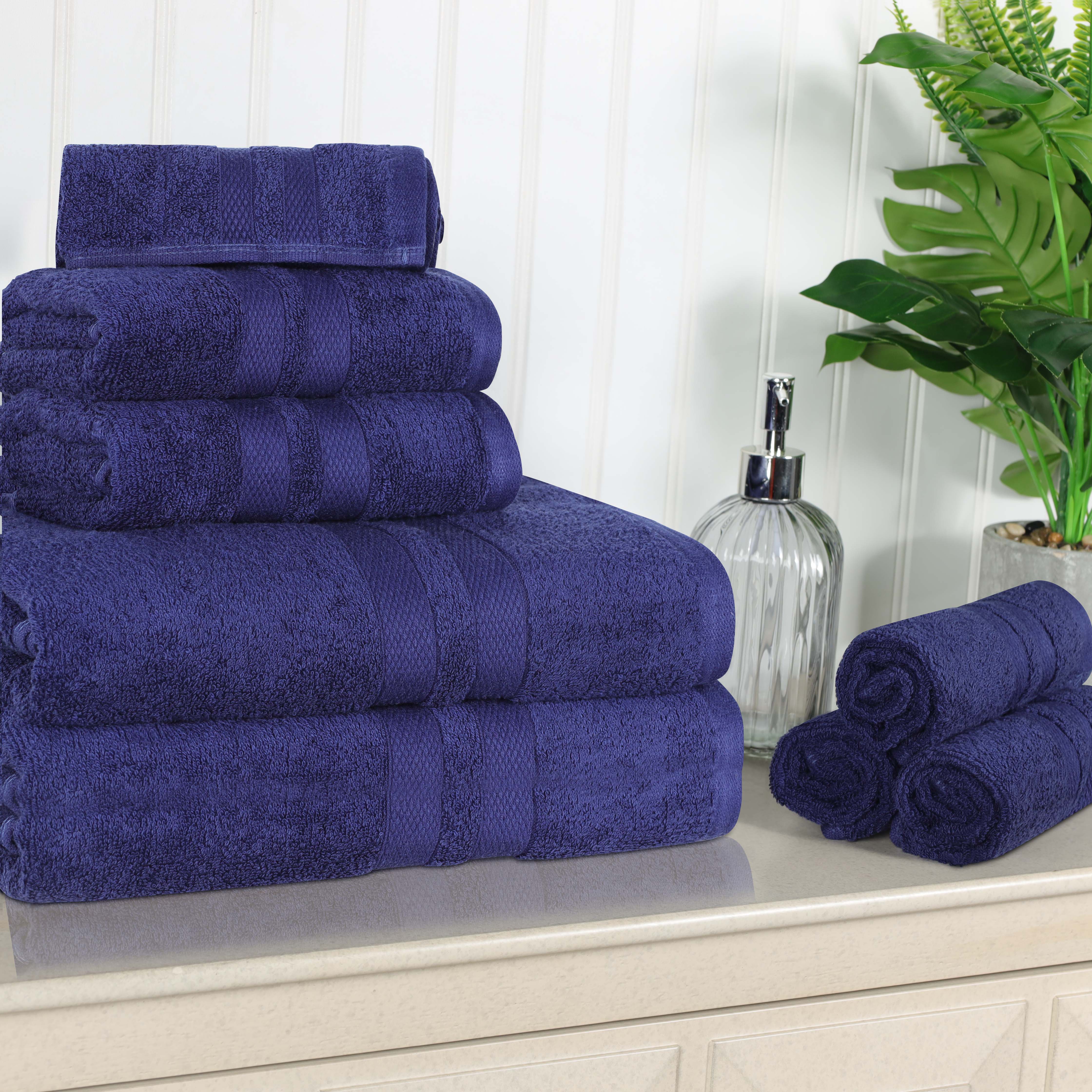 Ultra Soft Cotton Absorbent 8-Piece Towel Set - Premium Bath & Hand Towels for Spa, Gym, and Home Use - Quick Dry & Highly Absorbent