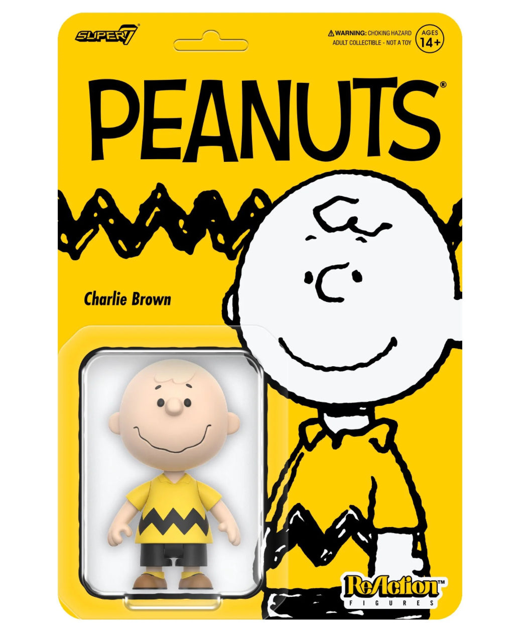 Peanuts Charlie Brown Super7 ReAction Figure - Vintage Collectible Toy for Fans & Decor - Perfect for Display, Gifts, and Pop Culture Enthusiasts