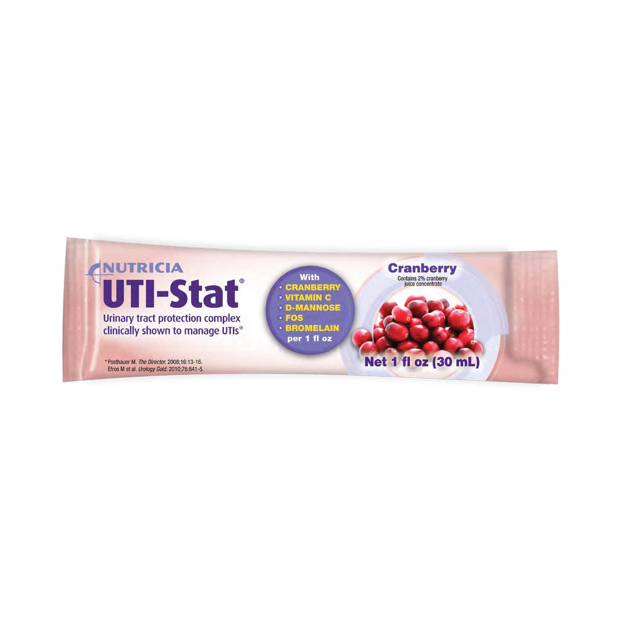 UTI-Stat Cranberry Flavor Urinary Tract Support - 1 oz Ready-to-Use Individual Packets (Case of 96) | Fast-Acting UTI Relief for Women & Men | Travel, Gym & On-The-Go Convenience