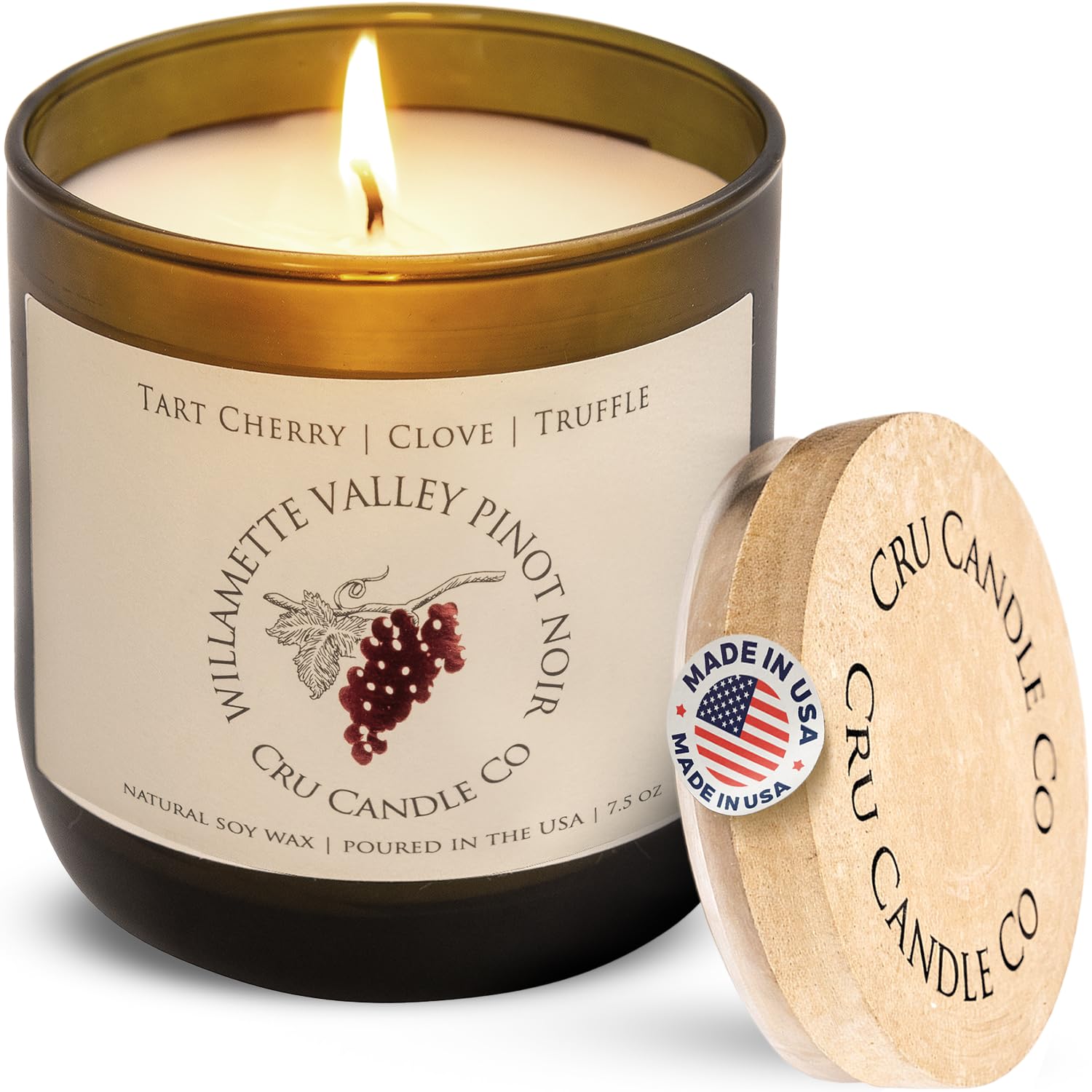 Premium Wine Scented Soy Candles - Willamette Valley Pinot Noir Inspired Aroma, Natural Soy Wax Gifts for Wine Lovers (Perfect for Romantic Dinners, Home Decor & Wine-Themed Parties)