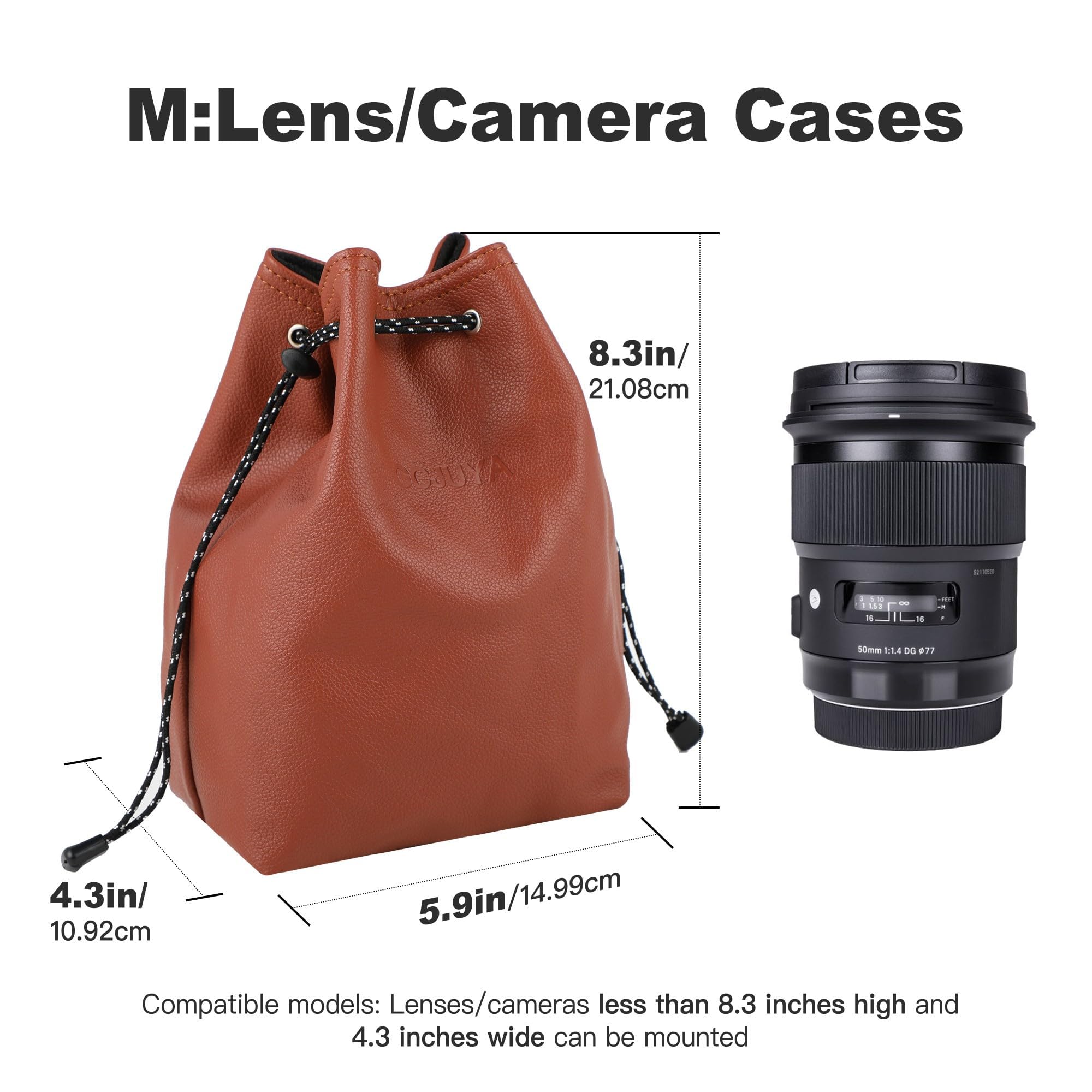 Waterproof Leather DSLR/SLR Camera Bag with Removable Crossbody Strap - Medium Brown Photography Case for Men & Women - Perfect for Travel, Hiking, and Outdoor Photography