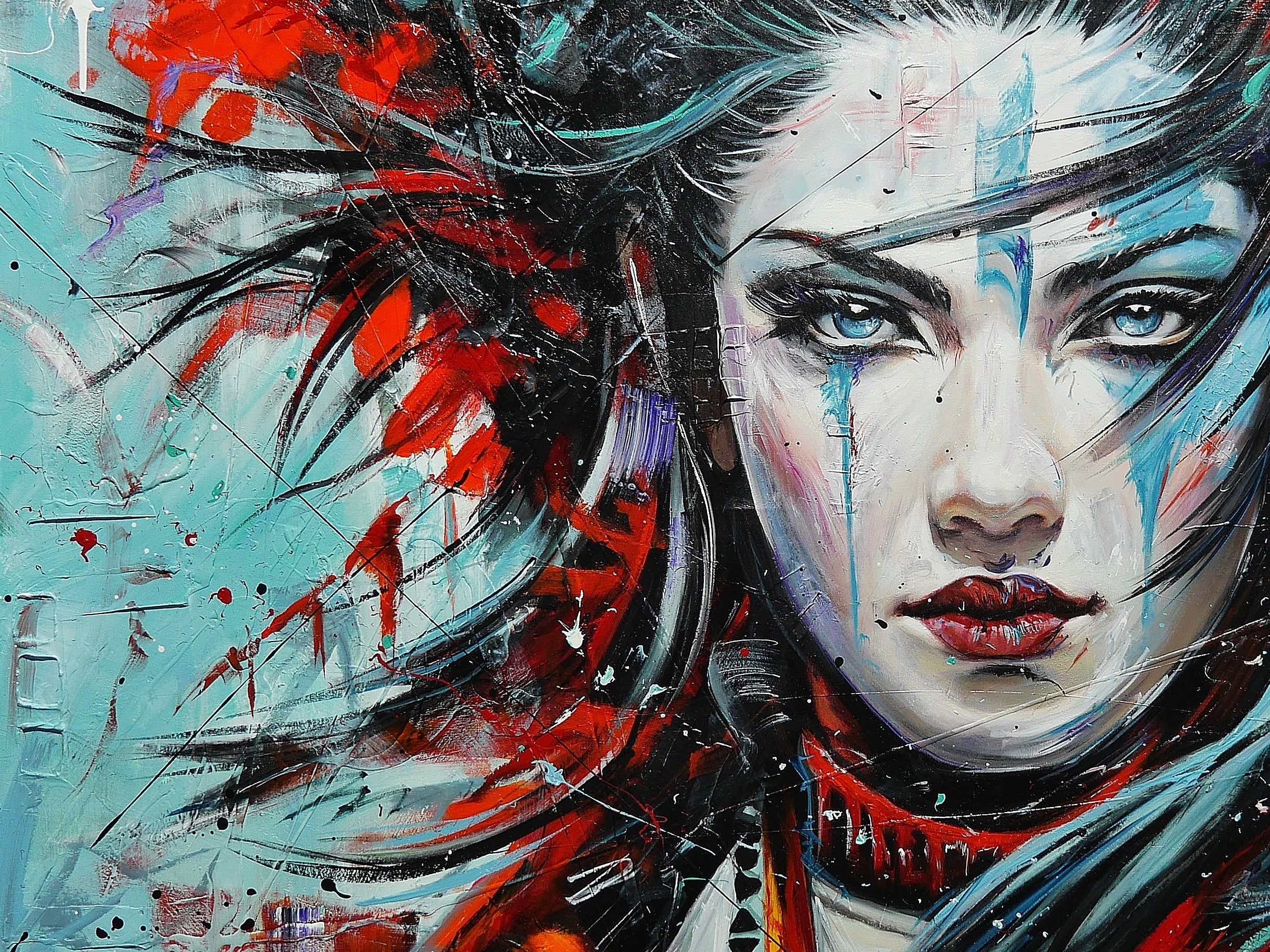 Brave and Beautiful Abstract Realism Textured Framed Painting - 190cm x 100cm - Mahou Sourcery Artwork - Perfect for Living Room, Bedroom or Office Wall Decor