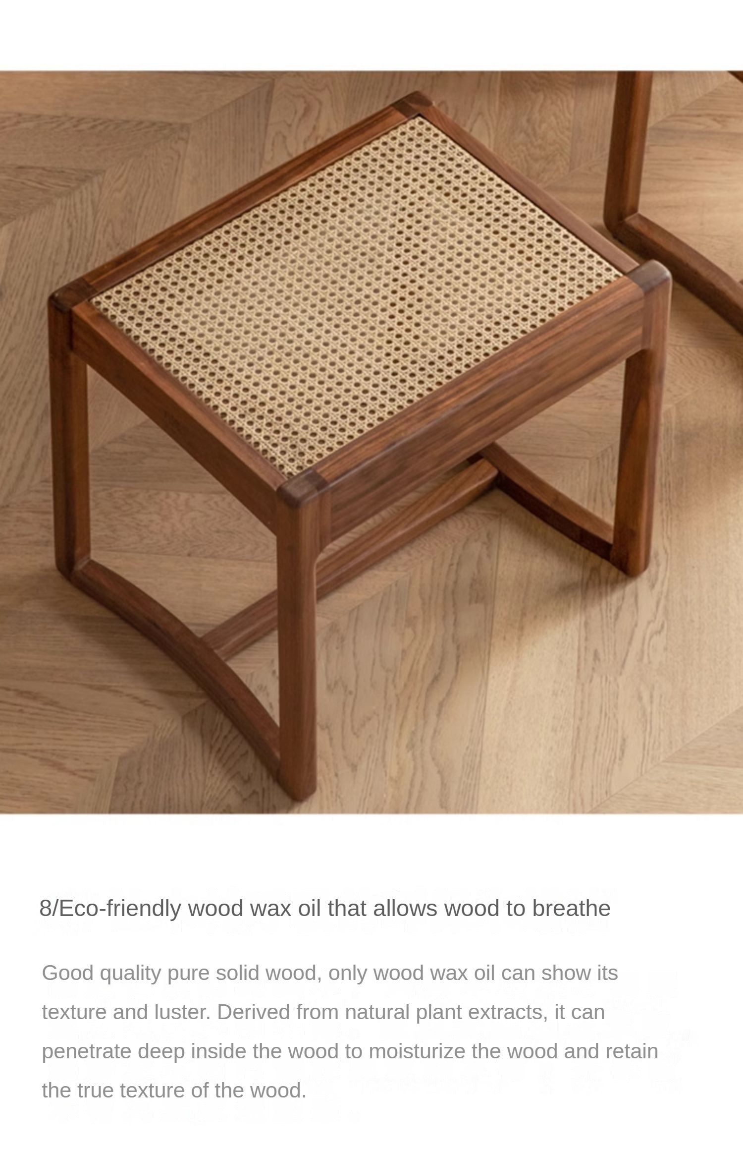 Black Walnut Solid Wood Square Stool Bench - Handcrafted Rustic Stool for Kitchen, Entryway & Bedroom - Durable Wooden Seat for Home Decor & Farmhouse Style