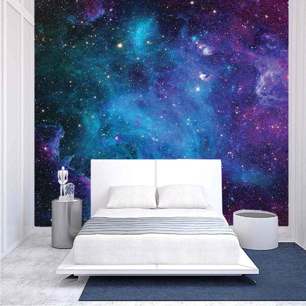 96x69 Inches Galaxy Space Wall Mural - Milky Way Planets Celestial Astronomy Peel & Stick Removable Wallpaper - Self-Adhesive Large Wall Sticker for Home Office, Bedroom, Living Room Decor