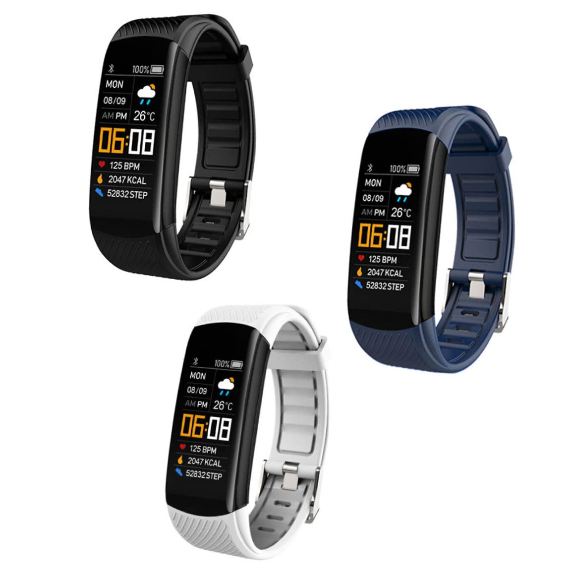 Fitness Tracker Replacement Band for C5S Smart Watch - Adjustable Pulse & Blood Pressure Monitor, Blue Sports Wristband for Gym, Running & Daily Activity Tracking