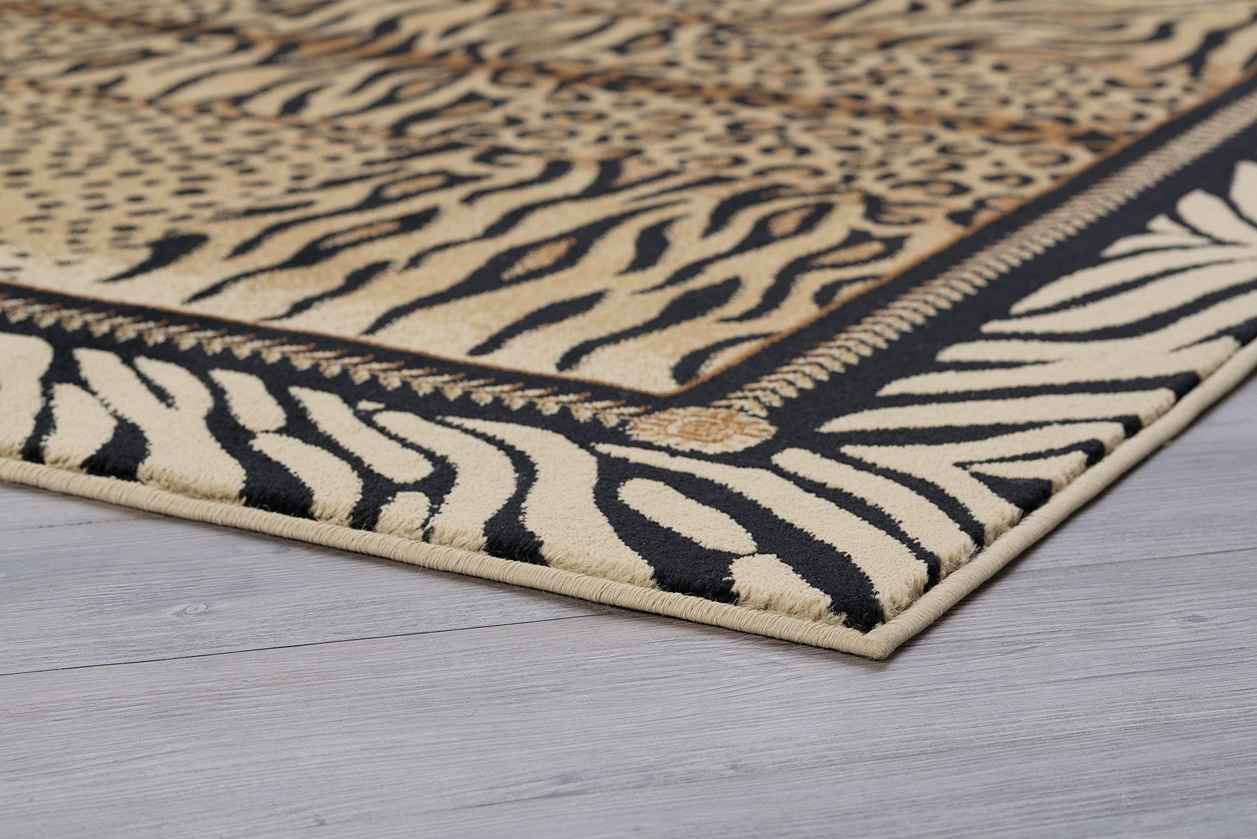 Savannah Contemporary Animal Beige Rectangle Area Rug 5' x 7' - Modern Neutral Living Room Rug for Home Decor, Bedroom, Office