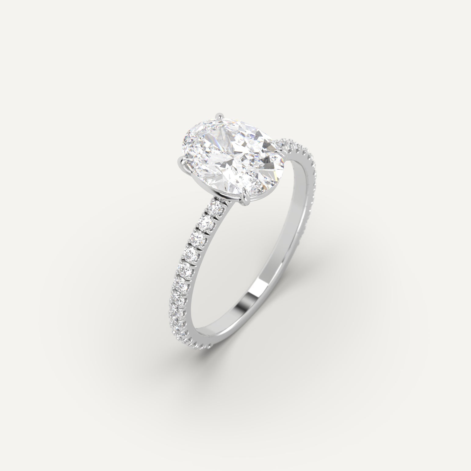 2 Carat Oval Cut Diamond Engagement Ring for Women - 14K White Gold Wedding Band, Anniversary Gift for Her - Perfect for Proposals, Bridal Jewelry & Special Occasions