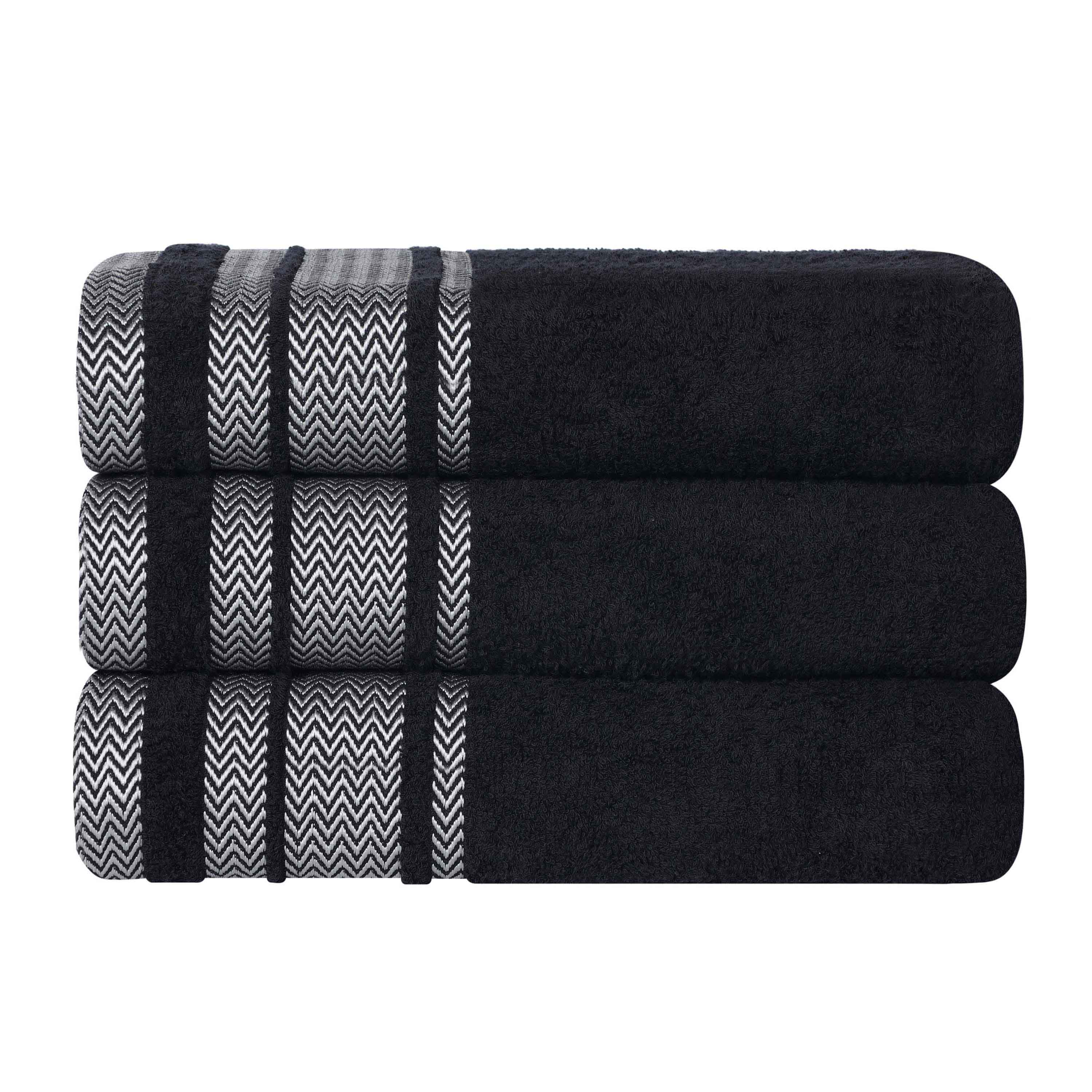 Premium Hays Cotton Soft Medium Weight Bath Towel Set of 3 - Ultra Absorbent & Quick Dry - Luxury Spa & Bathroom Essentials for Home, Hotel, Gym Use