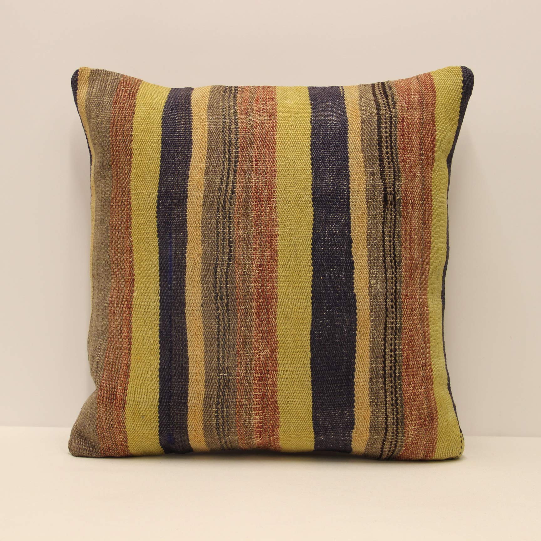 20x20 Inch Kilim Throw Pillow Cover - Bohemian Decorative Cushion Cover for Sofa, Armchair, Bed - Soft Home Decor Accent Pillow for Living Room, Bedroom, Nursery