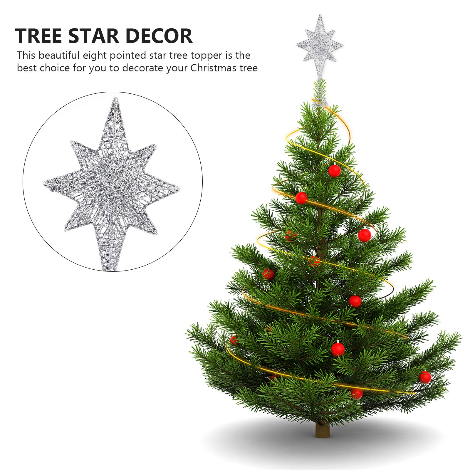 Christmas Tree Star Topper - Xmas Tree Decor for Party & Home