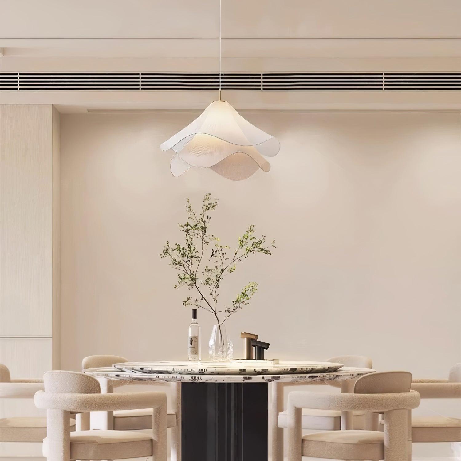 Ethereal Bloom Plug-in Pendant Light - Modern Floral Glass Ceiling Lamp for Bedroom, Living Room & Dining Room Decor