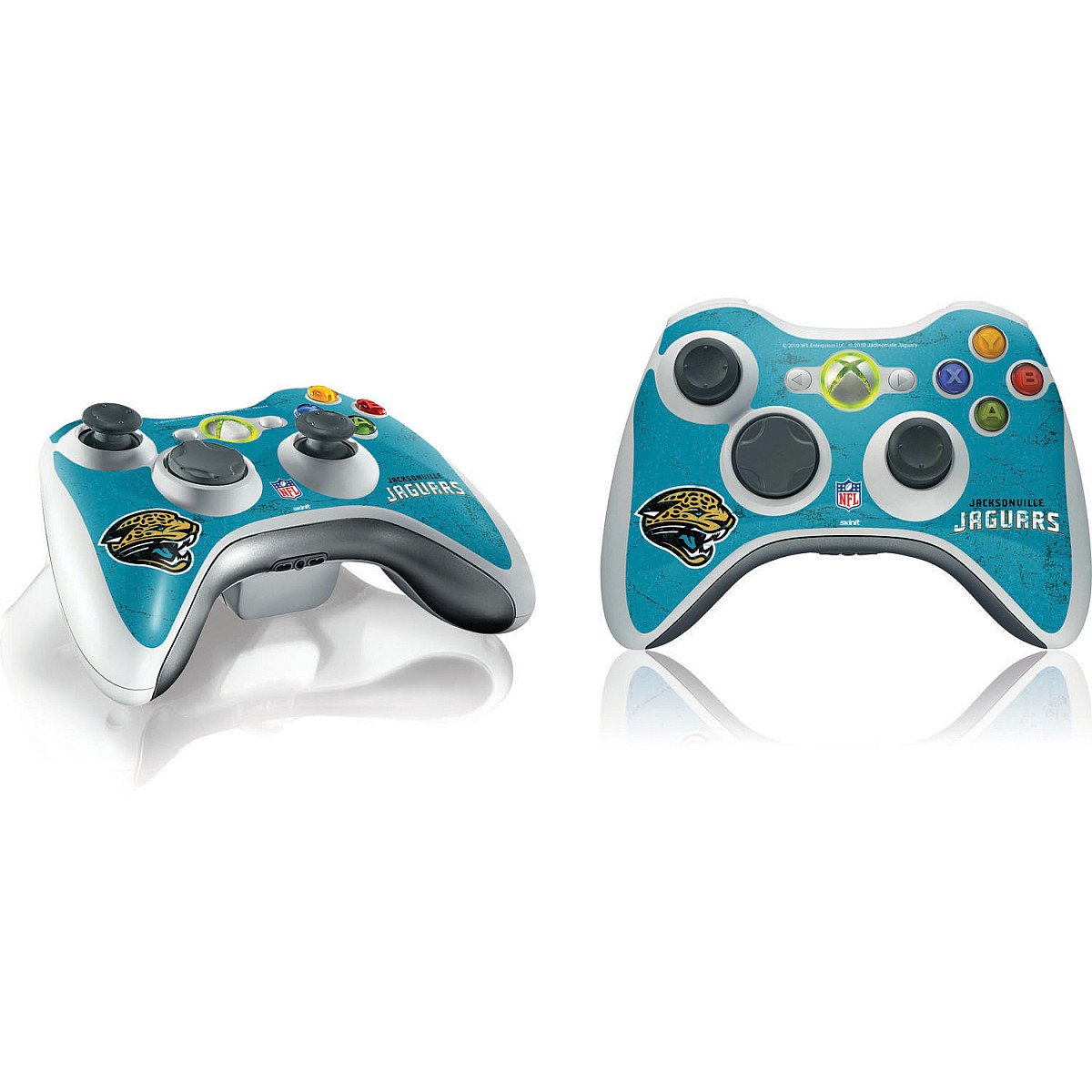 Officially Licensed NFL Jacksonville Jaguars Distressed Gaming Skin Decal for Xbox 360 Wireless Controller - Perfect for Gamers & Football Fans