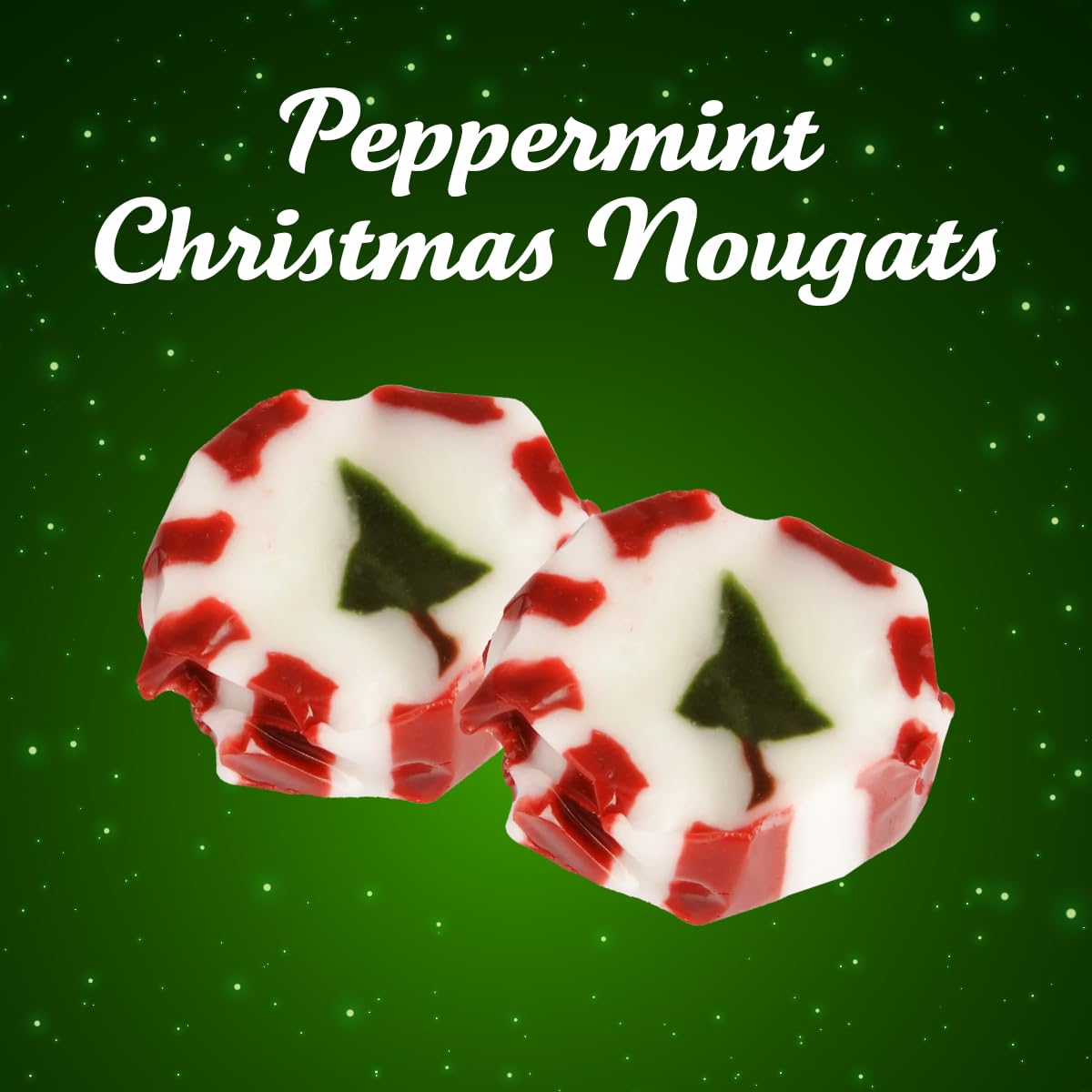 Bulk 2lb Peppermint Christmas Nougat Candy - Individually Wrapped Holiday Sweets for Gifts, Stocking Stuffers & Festive Treats - Delicious Peppermint Flavor Jelly Candy for Parties, Office Snacks & Christmas Celebrations