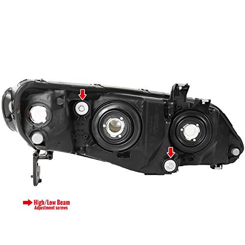 06-11 Honda Civic Sedan 4Dr Headlights - JDM Black Housing with Amber LED Lights for Si, EX, LX, DX, GX & Hybrid Models | Perfect for Night Driving & Car Customization