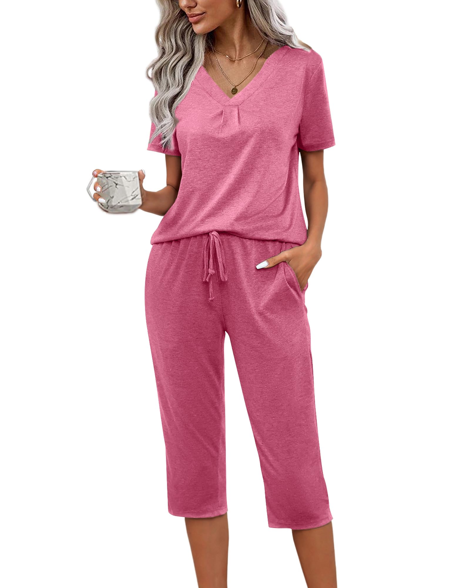 Difficort Women's Pajama Sets - Soft Long Sleeve Sleepwear with Pockets, Cozy Lounge Pjs for Winter Nights - Perfect for Sleeping, Lounging & Relaxing at Home