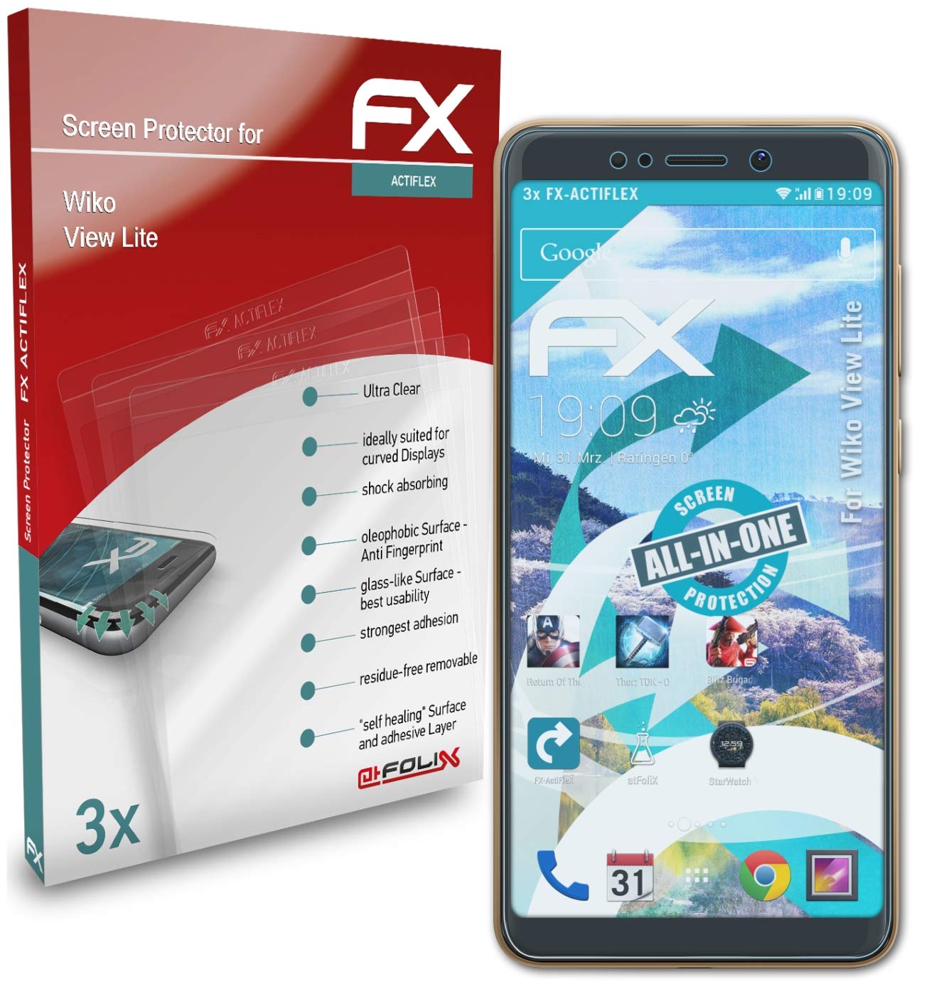 Ultra Clear Flexible Screen Protector for Wiko View Lite - 3-Pack HD Anti-Scratch Film - Perfect for Work, Travel & Everyday Protection