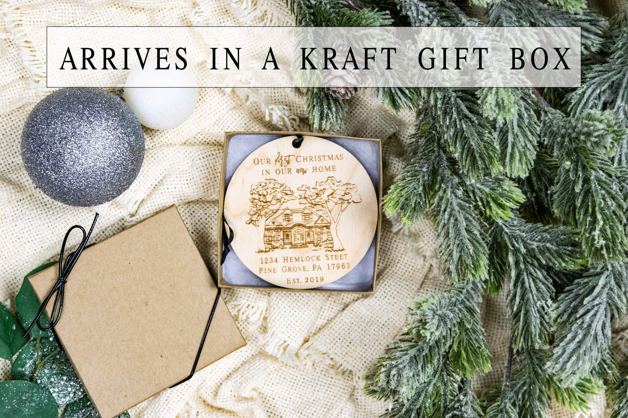 Personalized Housewarming Gift - Custom Home Ornament for New Homeowners, First Home & Real Estate Closing Gift, House Address Keepsake - Perfect for Housewarming Parties & New Home Decor