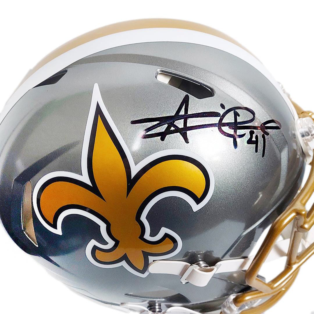 Authentic Alvin Kamara Signed New Orleans Saints Speed Full-Size Football Helmet with Beckett COA - Perfect for NFL Collectors, Sports Memorabilia Displays & Saints Fan Gifts