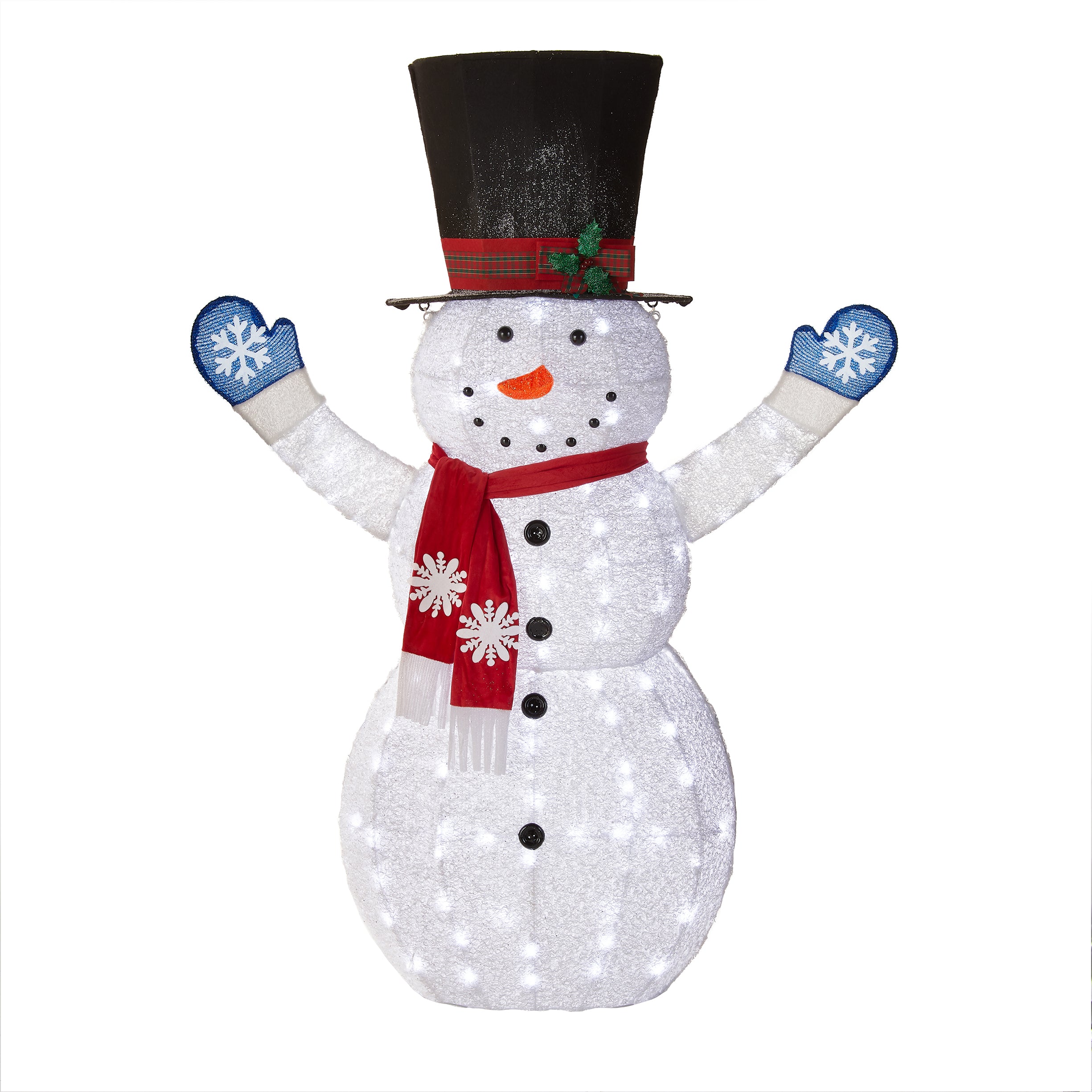 72-Inch Lighted Snowman Outdoor Christmas Decoration with White LED Lights - Perfect for Yard, Lawn, and Holiday Party Decor