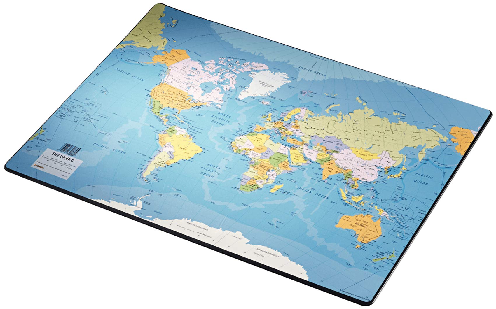 Esselte World Map Desk Pad 40x63.5 cm - Premium Large Desk Blotter for Office & Home Workspace Organization
