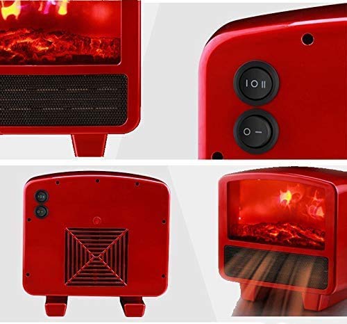 Portable Electric Fireplace Heater - Freestanding LED Flame with Thermostat, 3D Realistic Log Effect & Overheat Protection - Perfect for Bedroom, Living Room & Office Warmth