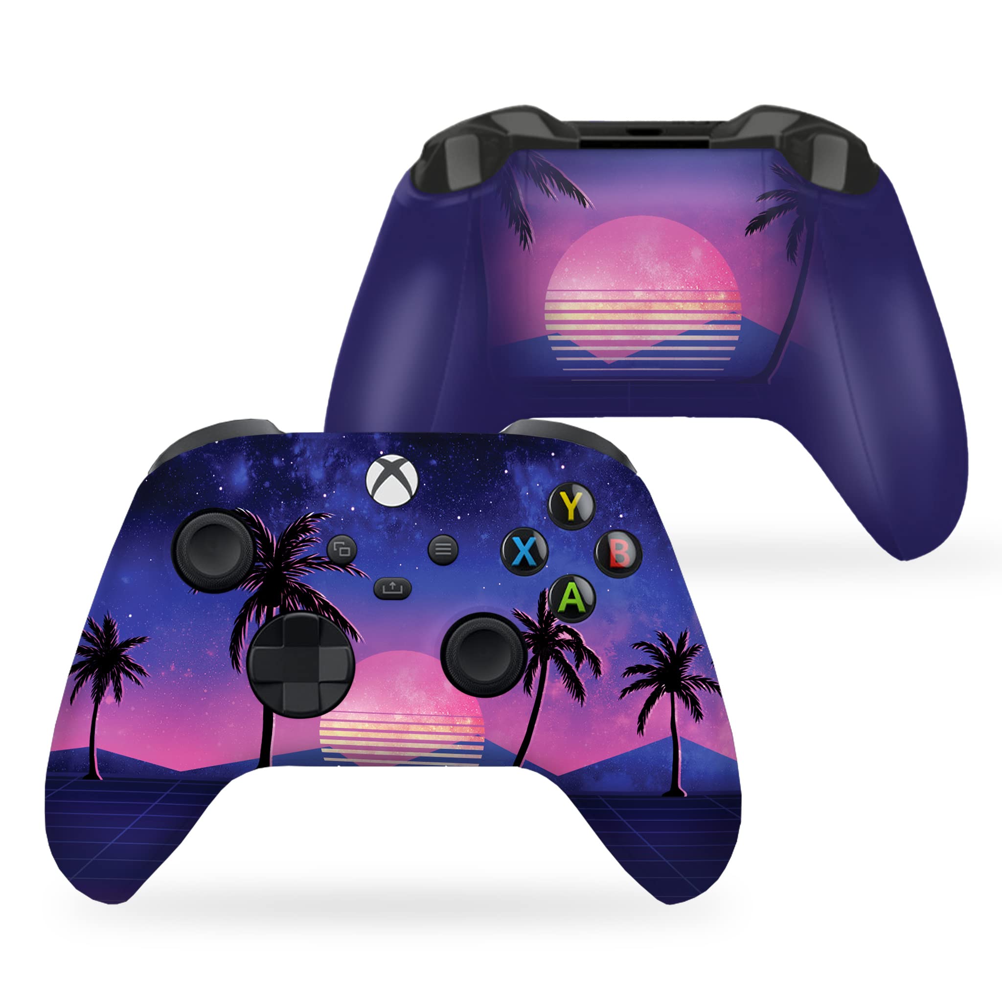 DreamController Vaporwave Grid Wireless Custom Xbox Controller - Compatible with Xbox One & Series X/S - Premium Hydro-Dip Permanent Printing (Not Just a Skin) - USA Made - Perfect for Gaming, Collecting & Custom Mods