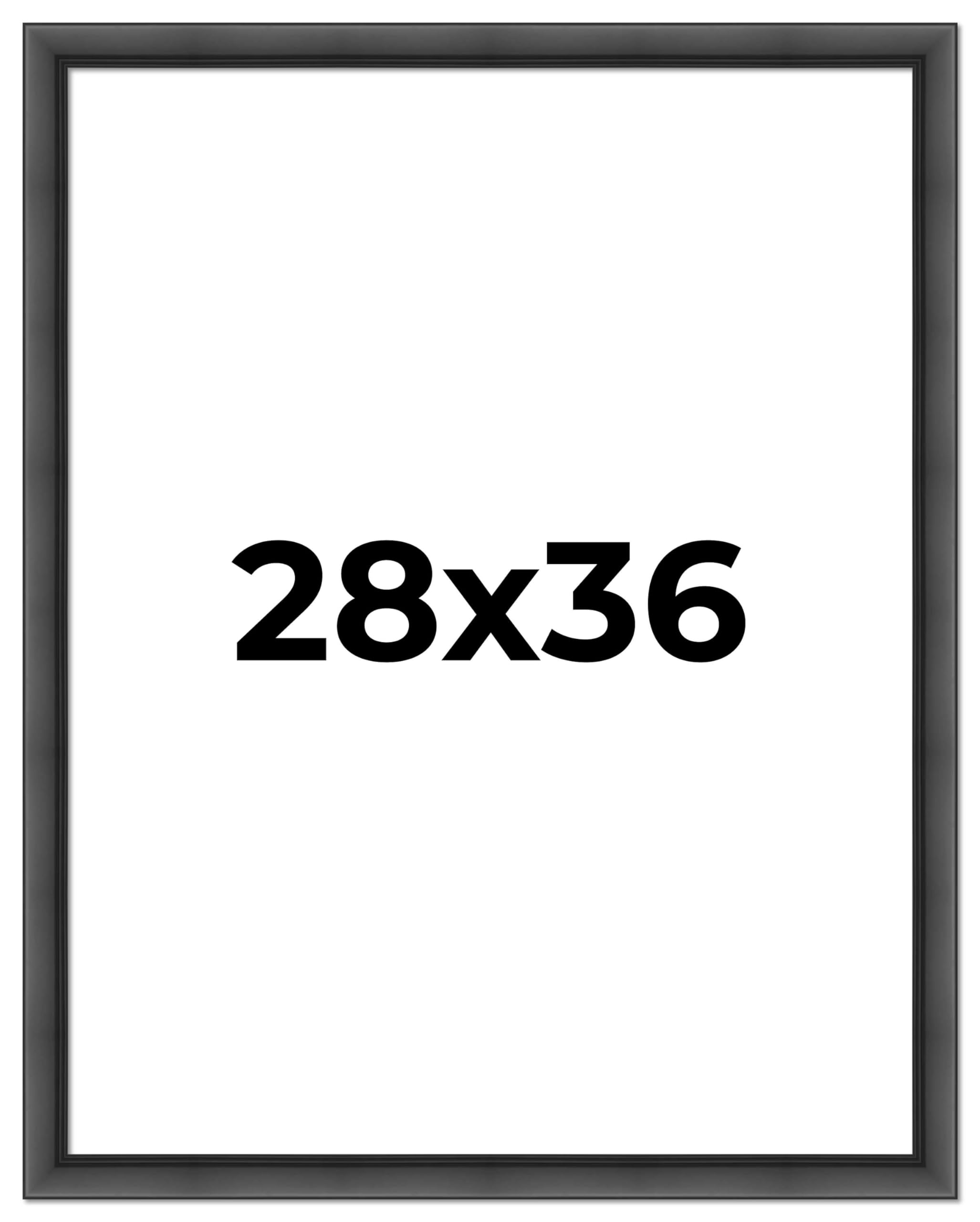 28x36 Inch Black Solid Wood Picture Frame - 1.5