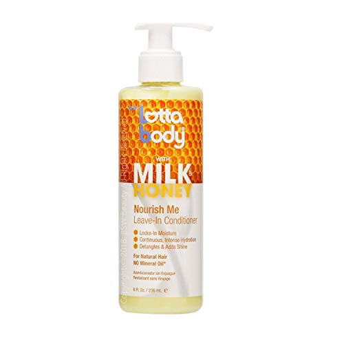 Lotta Body Nourish Me Leave-In Conditioner - Milk & Honey Formula 8oz (Pack of 6) | Hydrating Hair Treatment for Dry, Damaged & Curly Hair | Perfect for Daily Moisturizing & Detangling