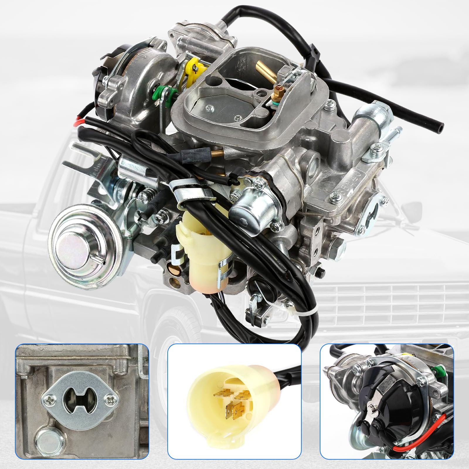 Partol 22R Carburetor Replacement for 1981-1987 Toyota Pickup 2.4L 2366cc - Compatible with TOY-505 TOY-507 Models - Automatic Choke Carburetor (35290/C4036) - Perfect for Engine Restoration & Classic Truck Maintenance