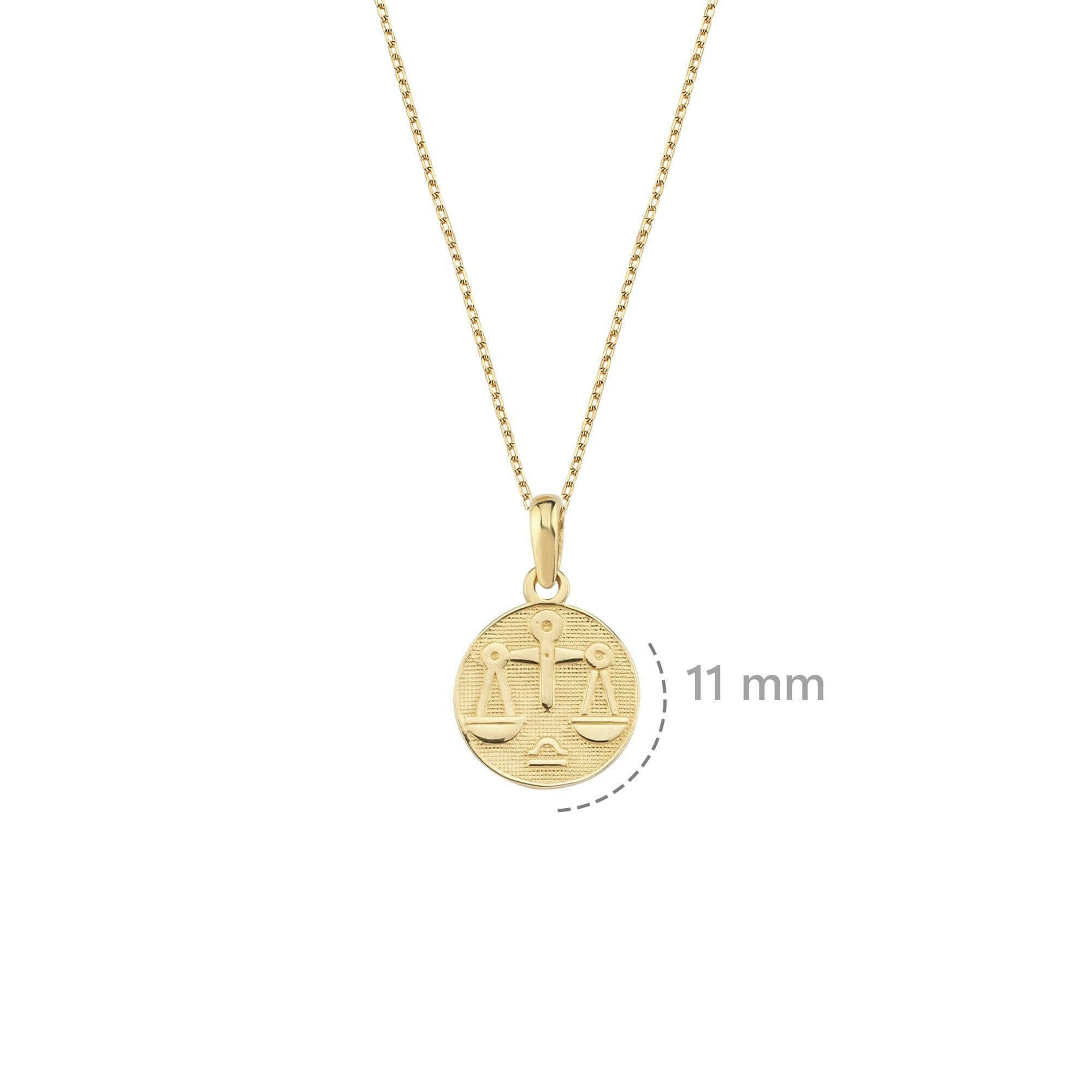 14K Solid Gold Libra Zodiac Necklace for Women - Elegant Horoscope Jewelry Gift for Birthday, Anniversary & Everyday Wear