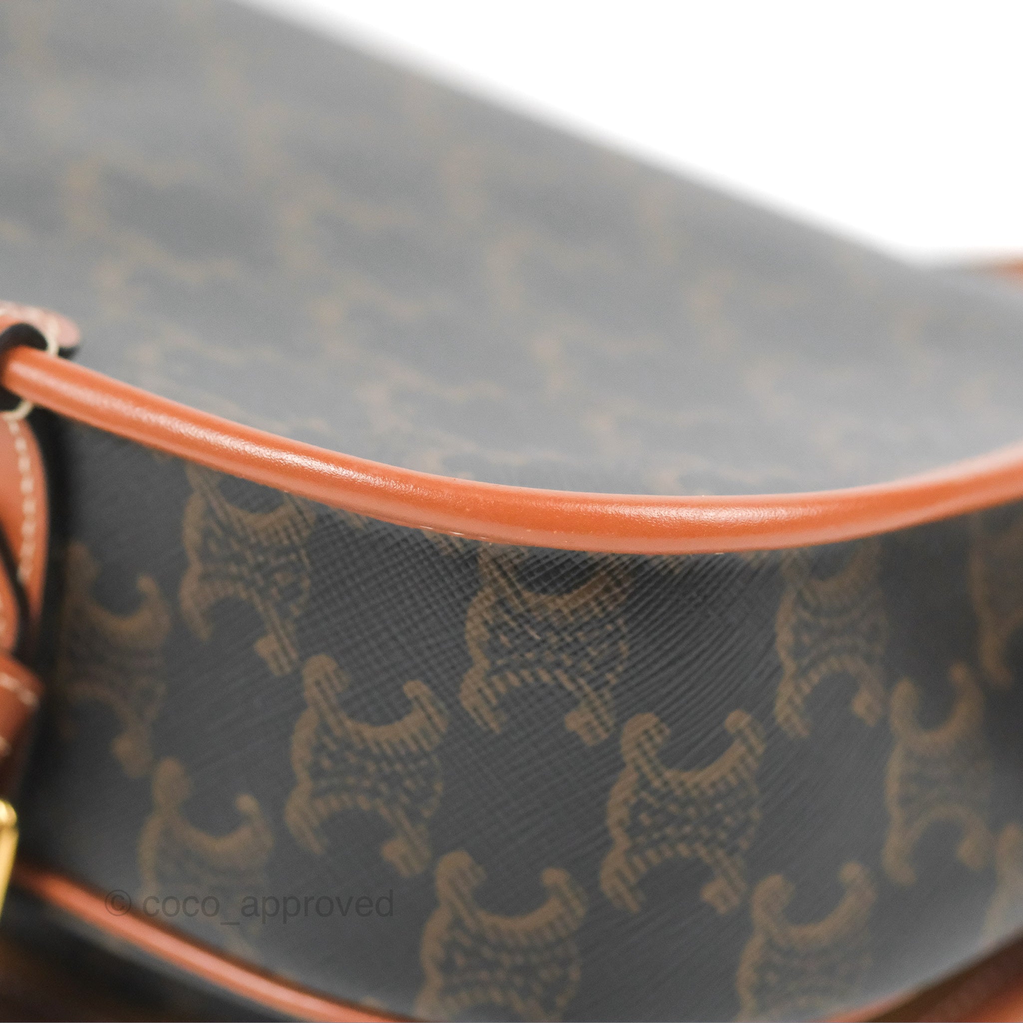 Celine Medium Triomphe Canvas Folco Bag in Tan - Luxury Crossbody Handbag for Women, Perfect for Work, Travel & Everyday Use